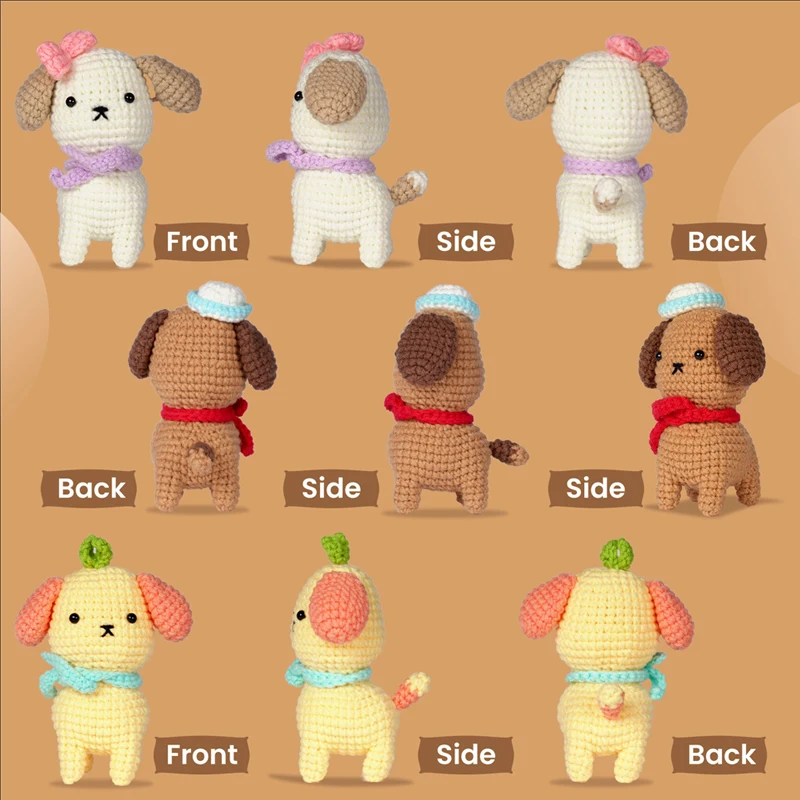 KRABALL Animal Dolls Crochet Knitting Kits Cotton Yarn Thread Instruction Beginners DIY Craft Knit Tool Set Accessories crochet kit knitting supplies knitting material knitting craft supplies