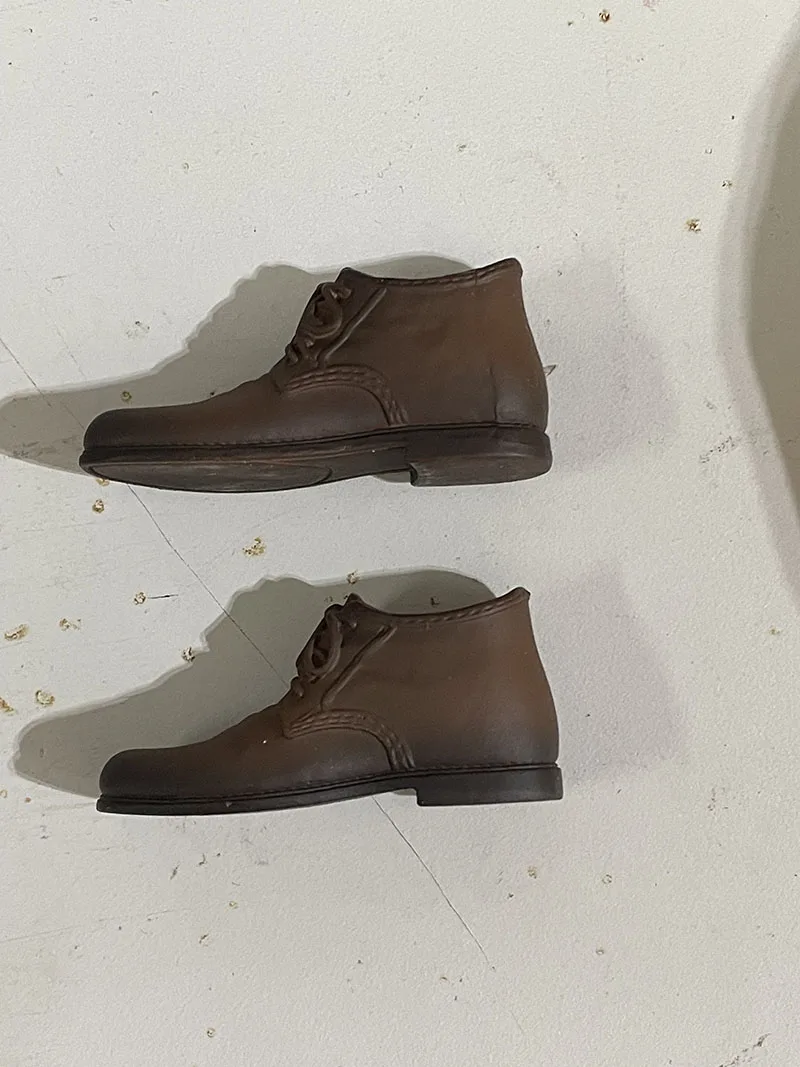 1/6 Male Leather Shoes Model Black Brown High Upper Boots Fit 12" Detachable Feet Action Figure Body Doll