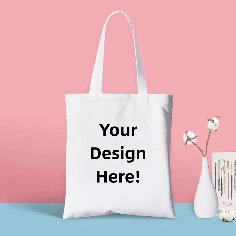 Sublimation Print Shopping Bag Women Ladies Handbag Canvas Tote Shoulder Bag for Promotional Gift For Heat Transfer Print
