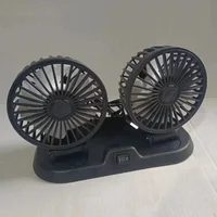 Ventilateur de voiture multi-tension |   Refroidisseur USB à double tête |   2 vitesses réglables |   Ventilation automatique de l'air |   Compatible 5V/12V/24V 4