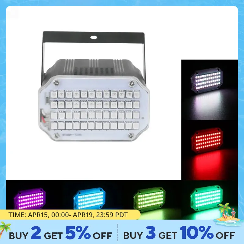 LED RGB UV Strobe Lights Disco DJ Party Holiday Christmas Stage Lighting Effect Wedding Music Club Sound Activated Flash Lights