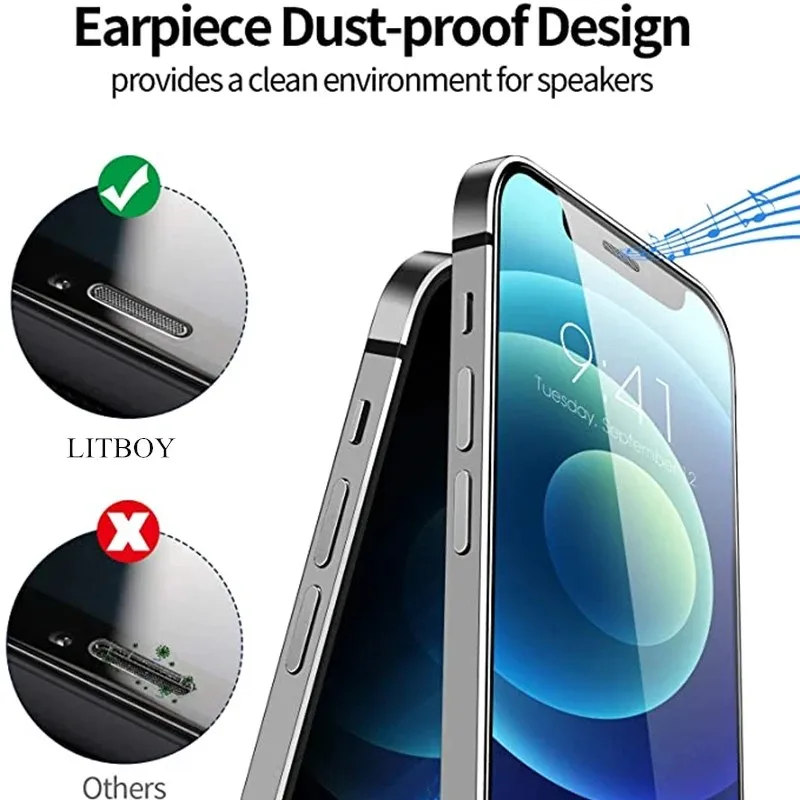2PCS Screen Protector For iphone 16 15 14 13 12 11 Pro Max Plus X XS MAX XR Tempered Glass For iphone 14 15 16 Plus Protective