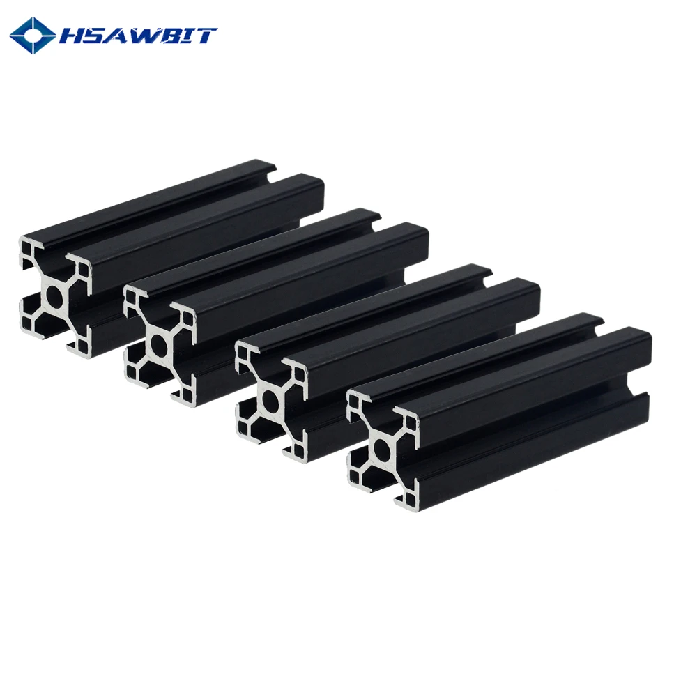 

4PC BLACK 3030 European Standard Anodized Aluminum Profile Extrusion 100-800mm Length Linear Rail for CNC 3D Printer