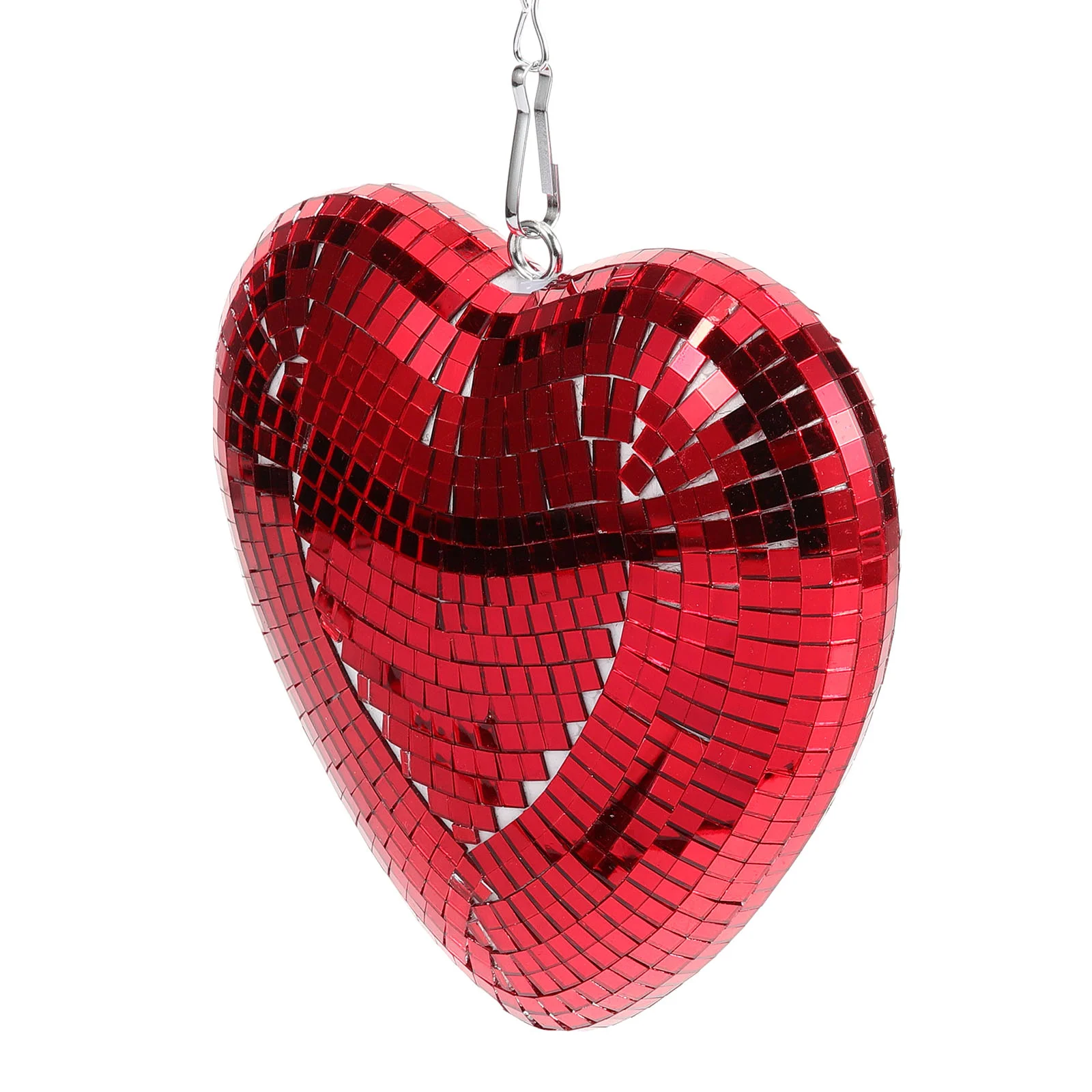 

Disco Ball Heart Shaped Reflective Hanging Retro Lights Valentines Day Table Desk Room Home Bar Ktv Red