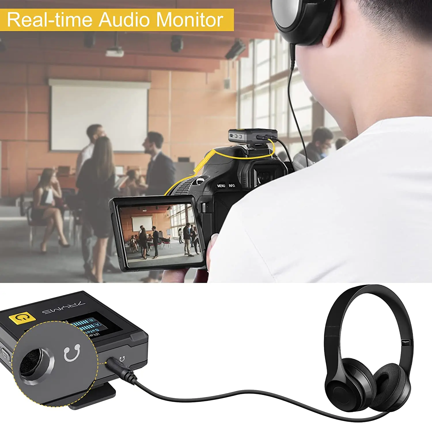 7RYMS iRAY DW20 PRO 2.4G Dual Wireless Lapel Microphone with Charging Case for C