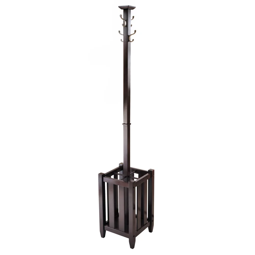 

Wood Memphis Coat Tree and Umbrella Rack, Cappuccino Finish