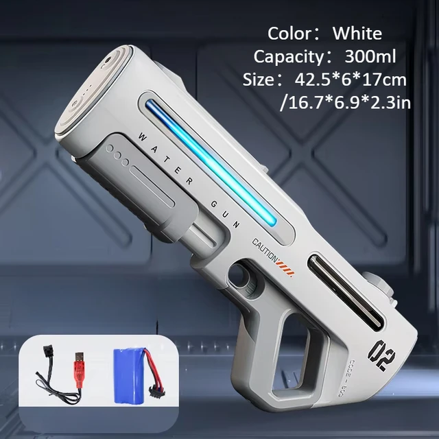 Powerful 2IN1Manual&Manual Water Gun Toy Set With LED Water Absorption Water Pistol Spray Blaster Outdoor Pool Toys for Kids 5