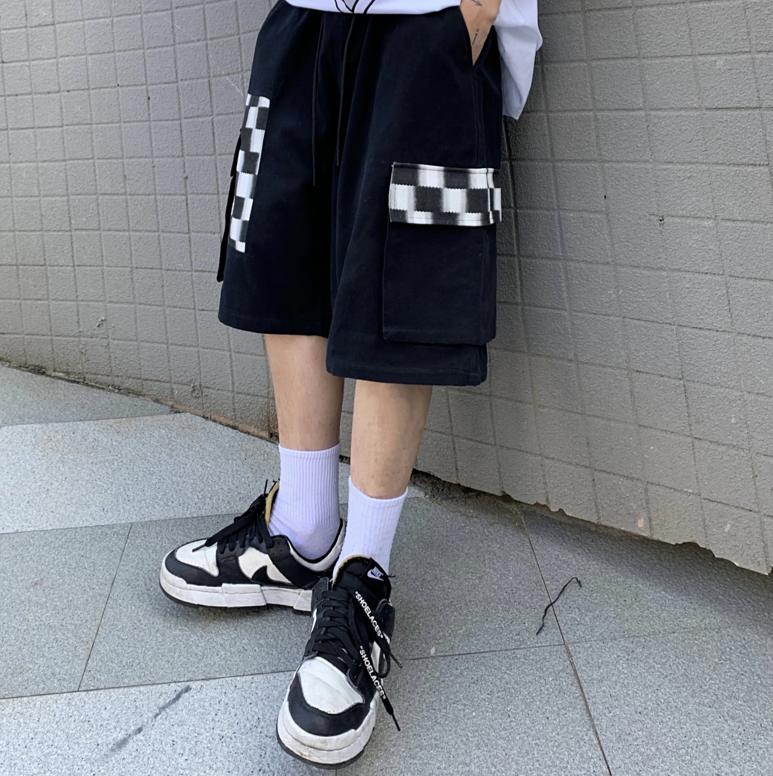 Summer Japanese ins Cargo Straight Pants women Casual wild Korean black Harajuku Simple Oversize shorts Fashion Unisex Short women's clothing stores