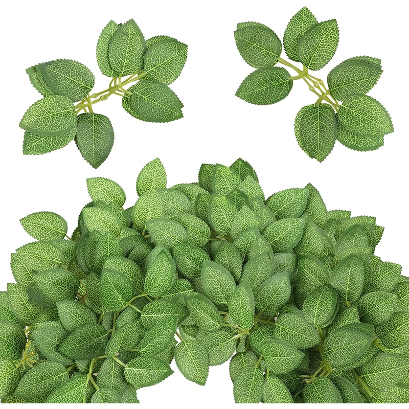 30/50Pcs Artificial Green Leaf Rose Leaves Christmas Decora for DIY Home Wedding Bride Wrist Decorative Leaf Artificial Plant 1