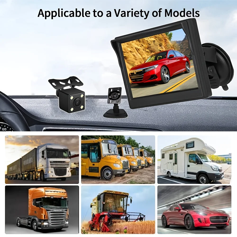 12.7 سنتيمتر سيارة كاميرا الرؤية الخلفية مراقبة احتياطية عكس نظام ركن السيارة العالمي 4LED لسيارات الدفع الرباعي بيك اب كامبر جرار RV الخ