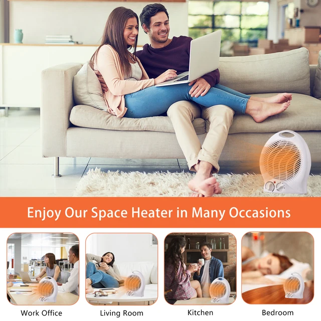 Portable Electric Space Heater Adjustable Thermostat Fan Heater For Home  Office Bedroom Floor Table Desktop Heater 2000W - AliExpress