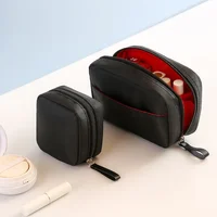 1PC Mini Cosmetic Bag Flamingo Solid Color Travel Toiletry Storage Bag Cactus Beauty Makeup Bag Organizer for Women Makeup Pouch 1