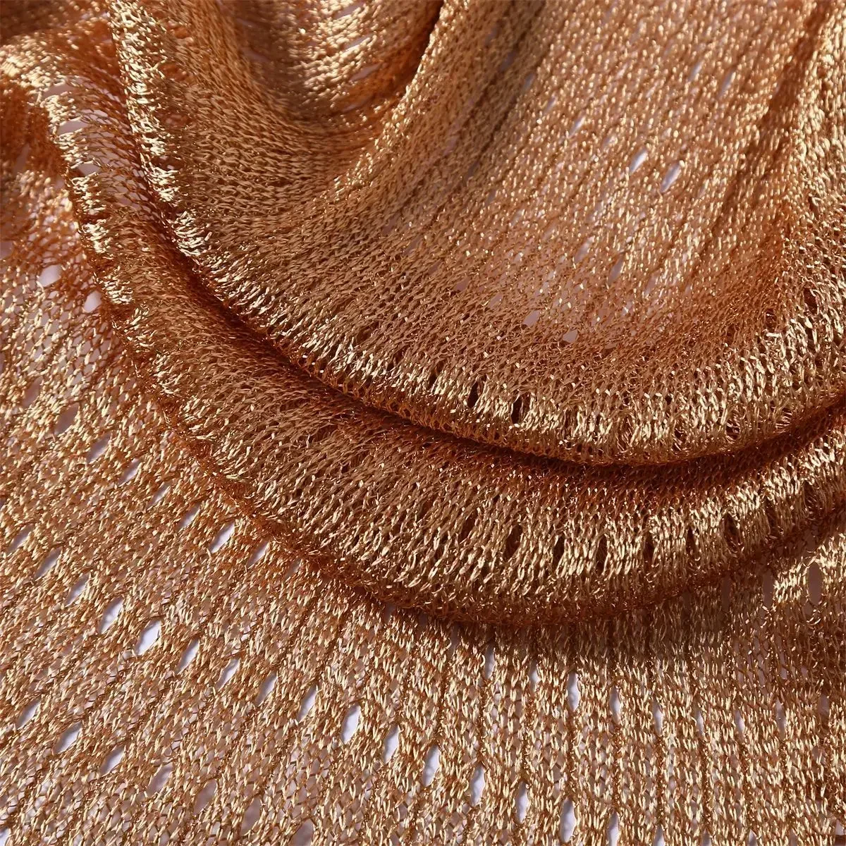 4 Colors Shawl Solid Swimsuit Bikini Cover Up Women Hollow Fringed Cardigan Bright Silk Cape Bathing Suit Cover Ups for Swimwear - 6