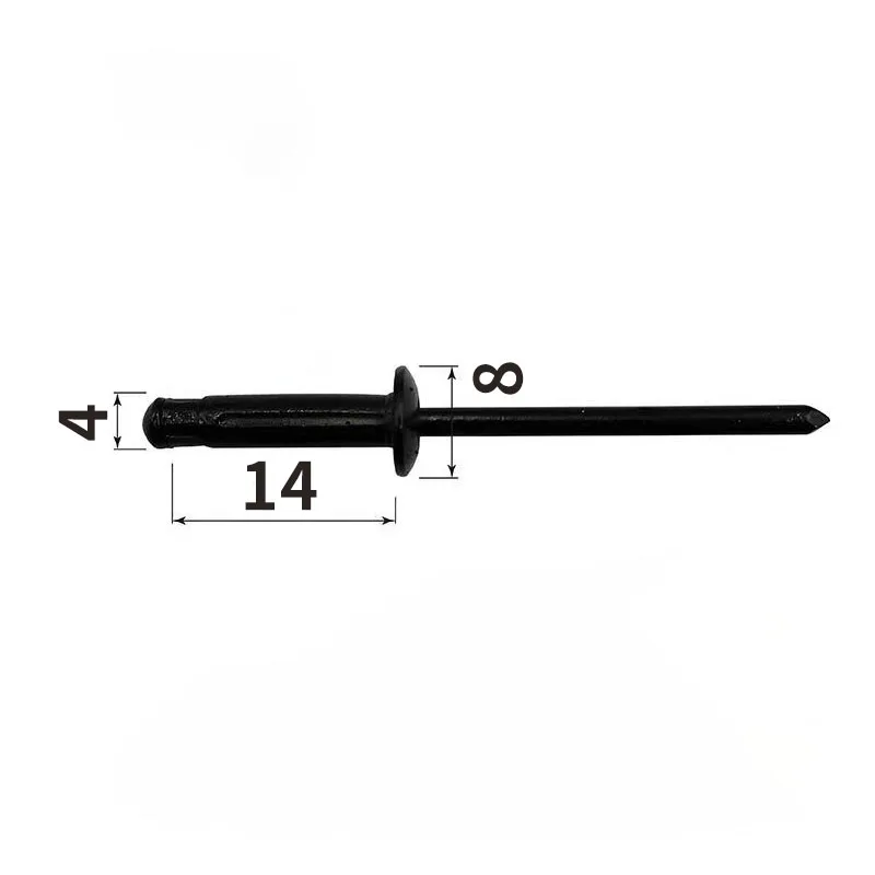 30/50pcs Black Folding Blind Rivets Aluminium Alloy