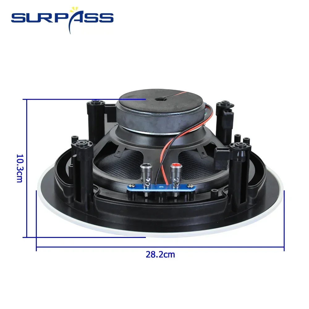 Home 2pcs 50W Ceiling Bluetooth Speaker 8inch Audio Speaker Built-in Class D Amplifier in Ceiling Speakers System for Apartment