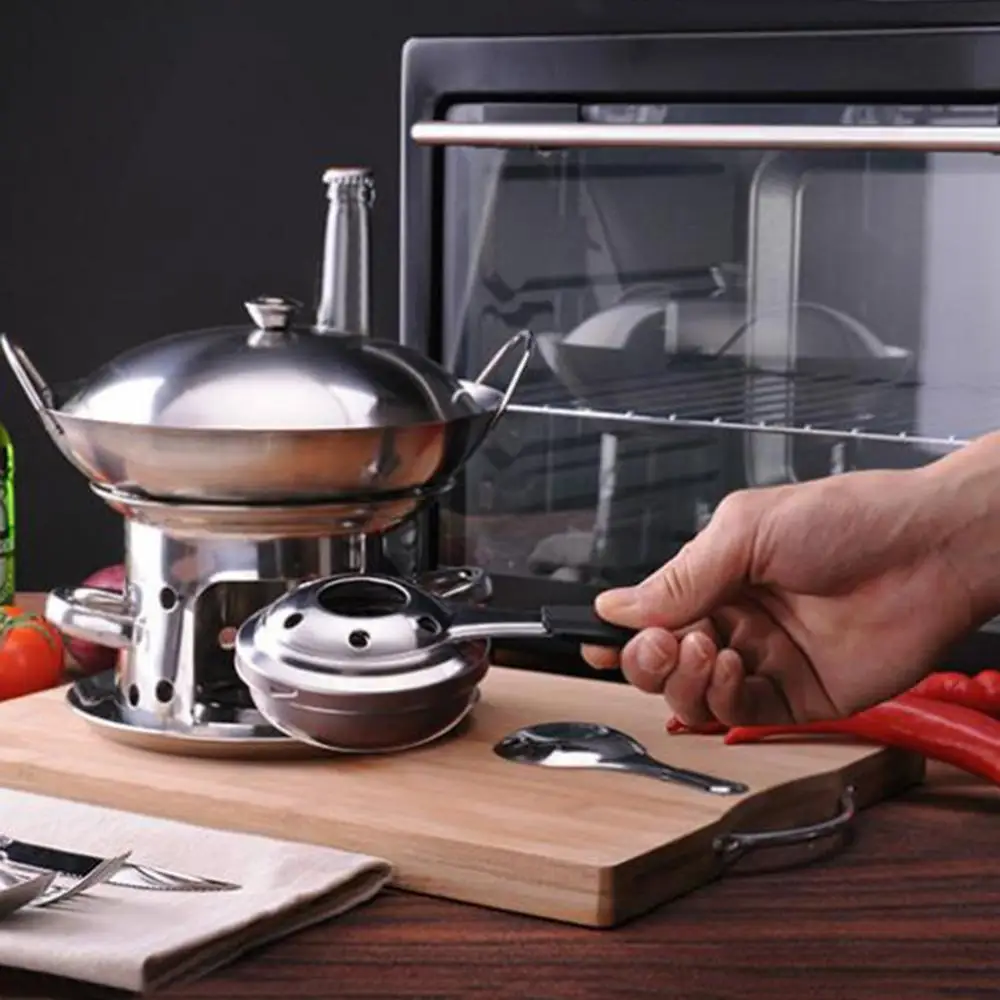 Portable Outdoor Cooking Camping Stainless Steel Stove Pocket Alcohol Stove