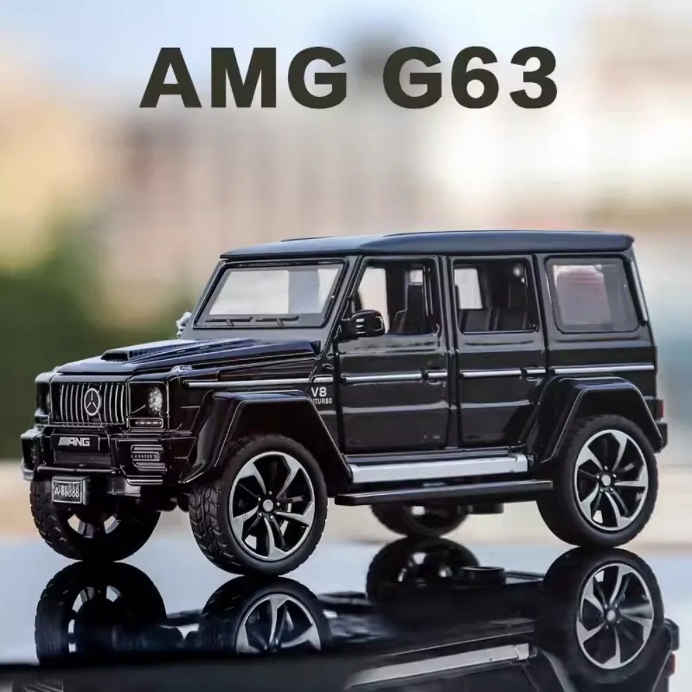 

Модель автомобиля G63 со звуком, модель автомобиля из сплава, модель внедорожника со звуком, модели автомобилей с литым давлением, амортизирующие подарки для детей, масштаб 1/32