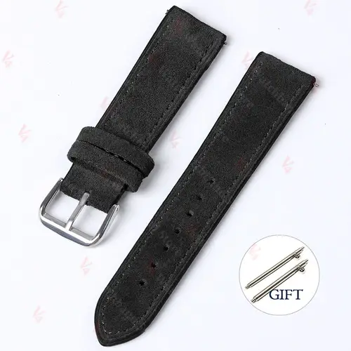 18mm 19mm 20mm 22mm Vintage Suede Cowhide Watch Strap Handmade Watch Band Gray Brown Green Quick Release Bracelet for Men Women - Image 19
