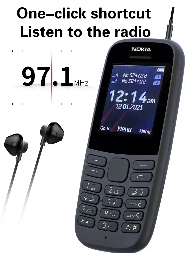 N0kia 105-2019 extra long standby standby camera-free old man