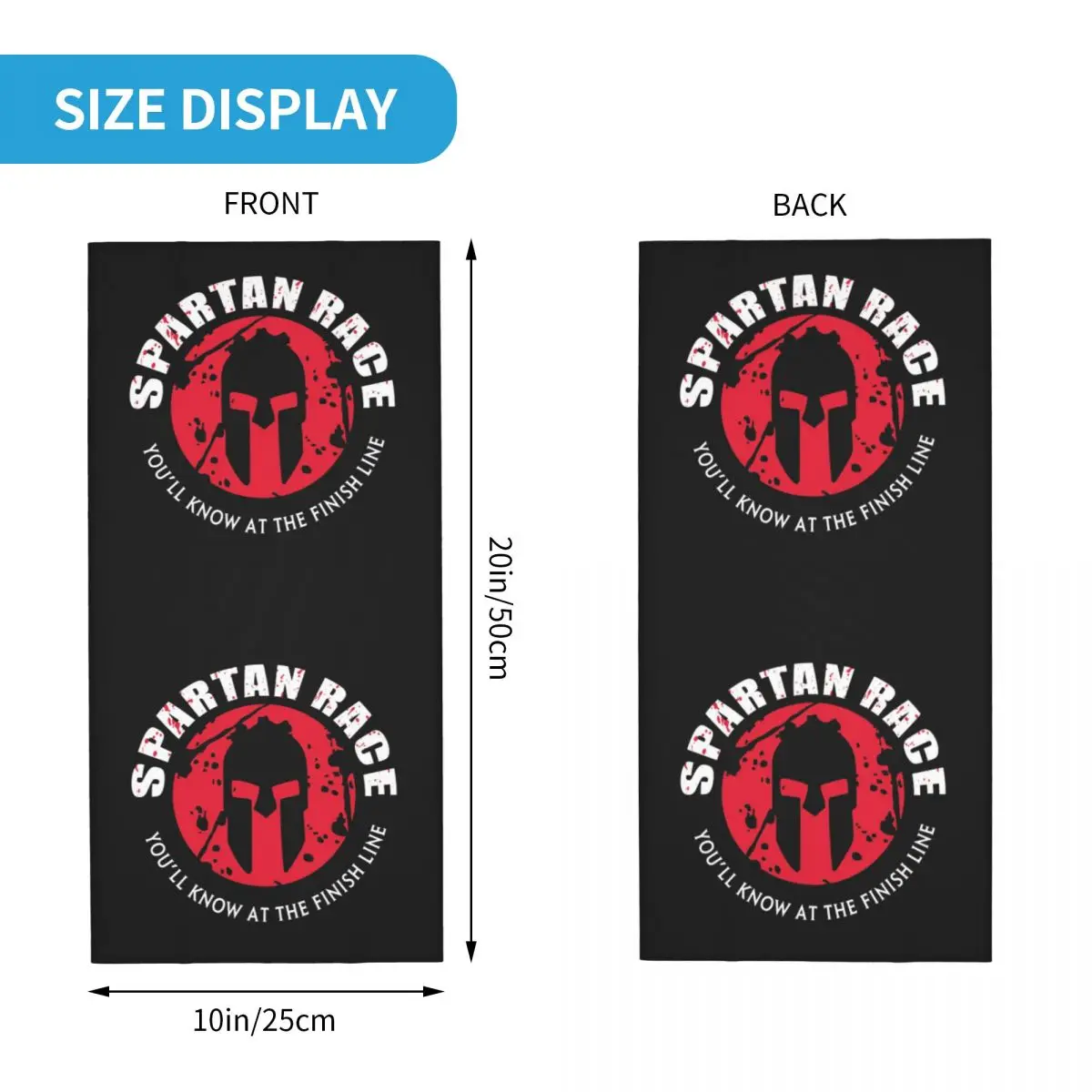 Spartan Race Bandana Neck Gaiter for Hiking Cycling Men Women