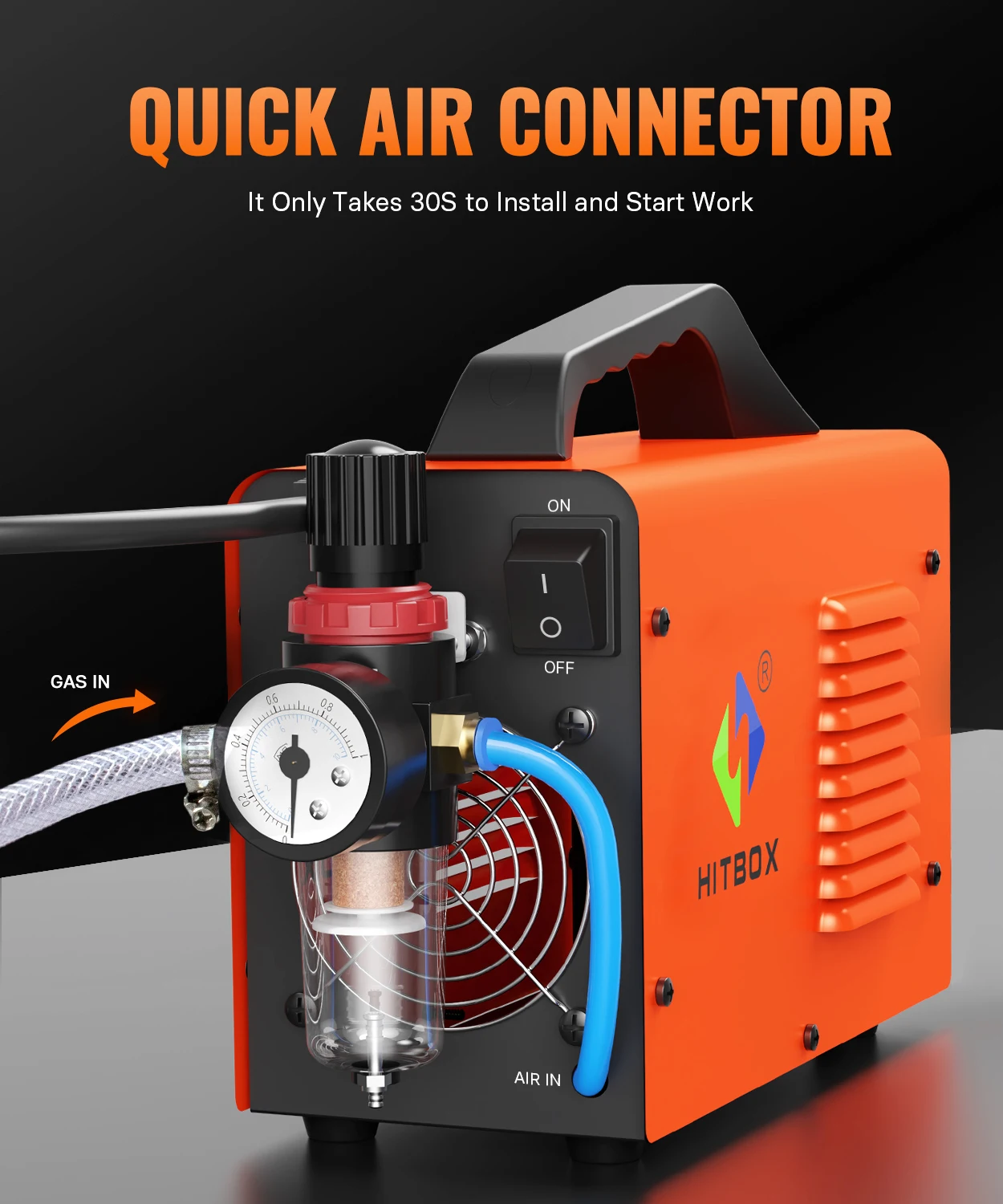 HITBOX Plasma Cutter HBC45 Non-contact, Non-high Frequency Plasma Cutting Machine With Digital Display, 45A 220V Inverter 2