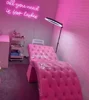 S-shaped Eyelash Tattoo Bed  Facial Care Massage Bed  Curved Leather Velvet Buckle Design  Beauty Salon 1