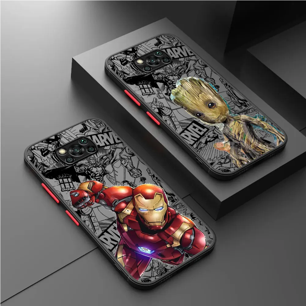 Custodia Rigida Per Pc Cover Per Xiaomi Poco M3 M5 M5S X4 Pro X3 Nfc F3 X4 Gt C40 X3 Pro X5 Pro Marvel Spiderman Iron Man Soft