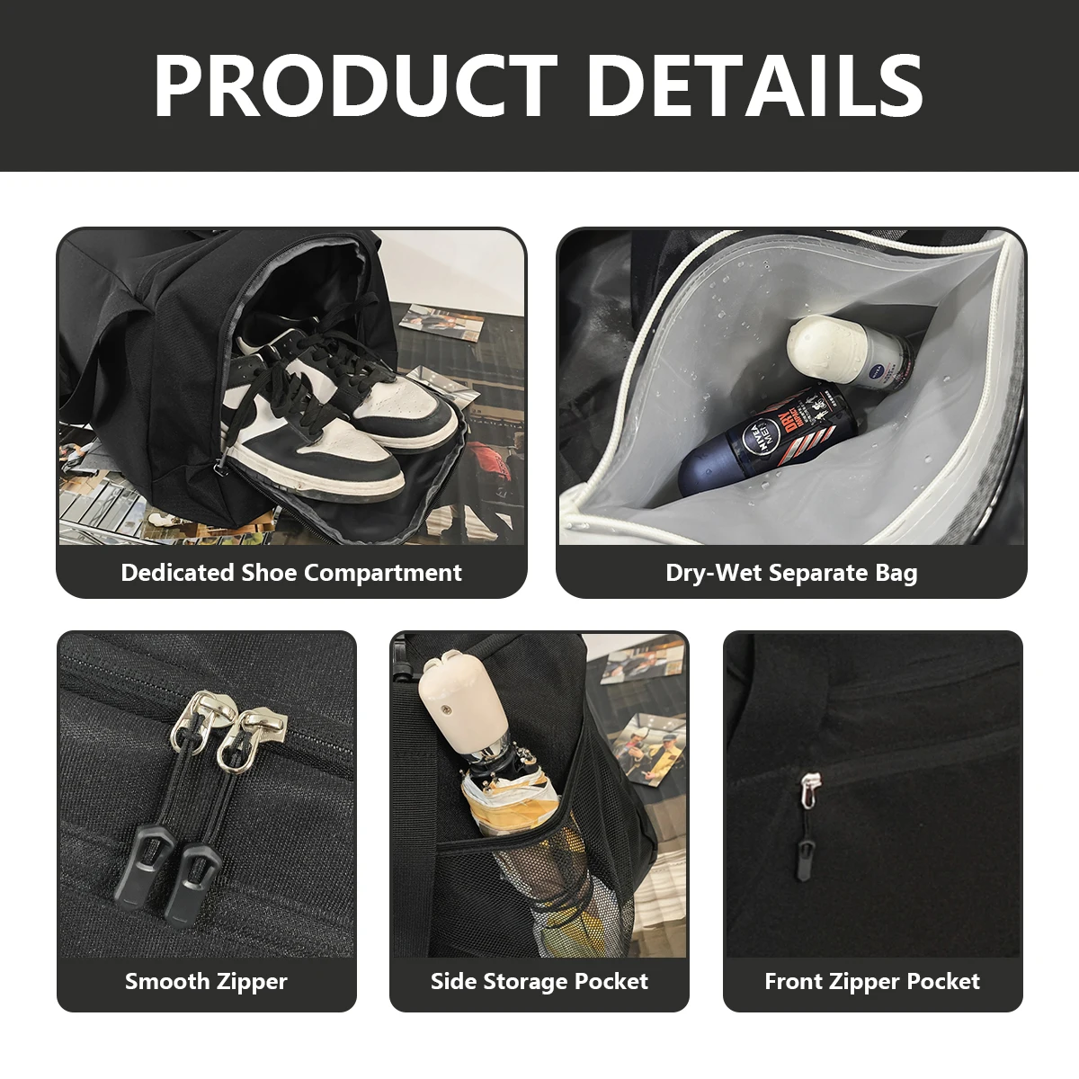 Imported Travel Bag, Large Capacity, Short-Distance Travel Storage Luggage Bag, Portable Lightweight Yoga Crossbody Sports Fitness Bag for Boarding