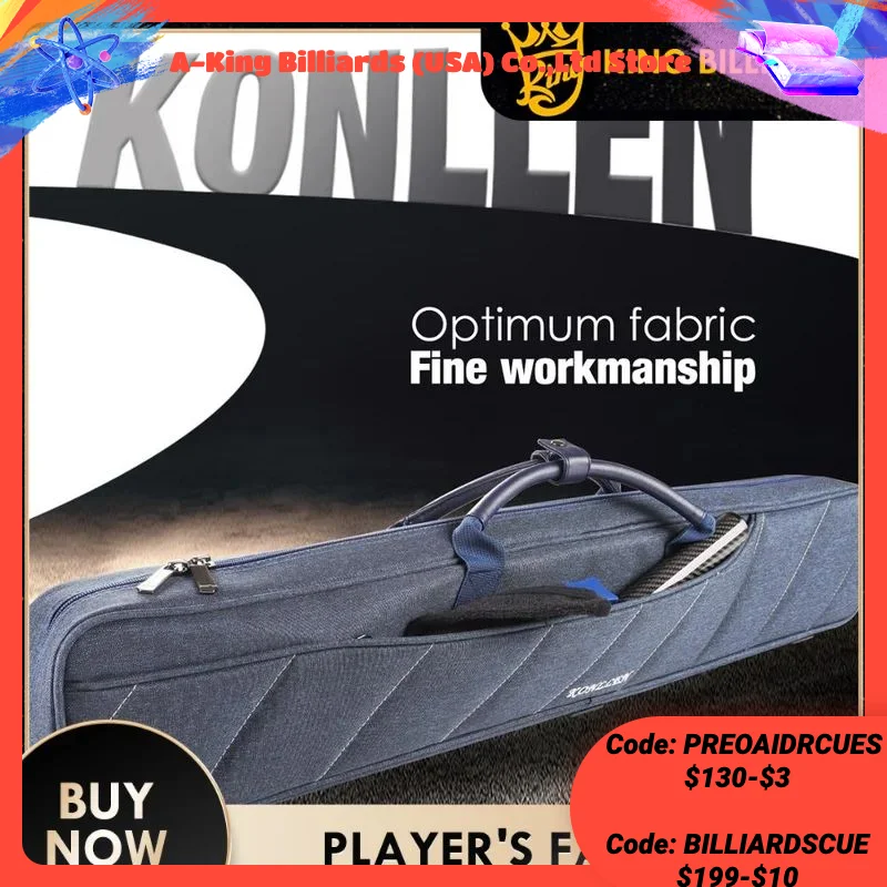 

Бильярдный Кий KONLLEN с 7 отверстиями, модель чехол 3, 4 вала, 86x16x8 см, синяя Холщовая Сумка из ткани Оксфорд, Прочная износостойкая тонкая искусственная кожа