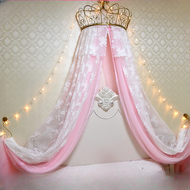 ESGT Princesa Corona Mosquitera Cortina De Cama Niña Niños Decoración De La  Habitación Red De Hilo De Noche Romántica Princesa Carpas Cama Dosel