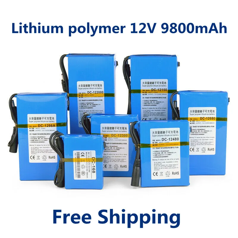 Lithium Polymer 12.6vdc Super Bateria Recarregável para Câmera Cctv Transmissor sem Fio Bateria Recarregável 12v 9800mah - Image 3