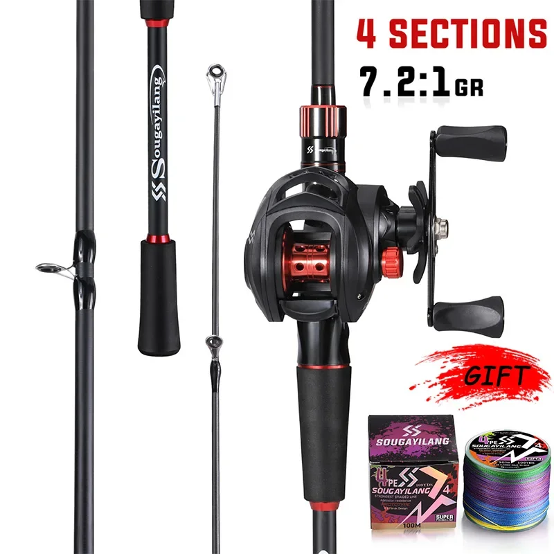 Sougayilang Fishing Rod Reel Combo 1.8~2.1m Carbon Fiber Casting