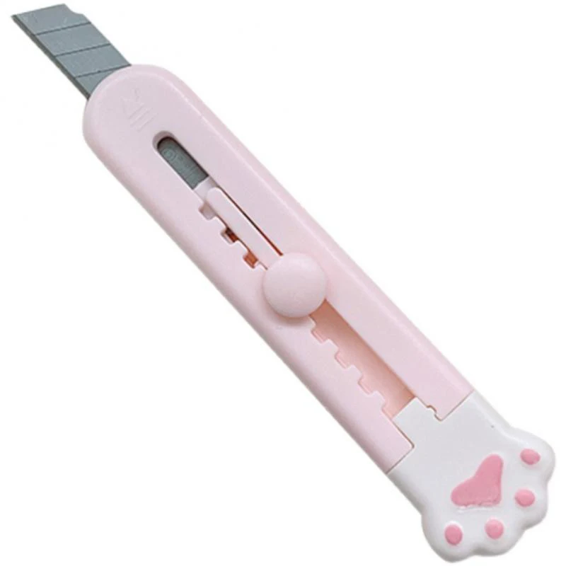 Kawaii Cat Paw Art Knife Mini Small Cute Cartoon Paper Knife Unpacking Express Utility Device Students With Portable Hand
