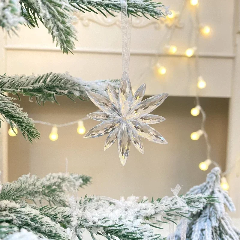 3pcs/bag Christmas Decorations Christmas Transparent Snowflake Pendants for Winter New Year Tree Home Party Ornaments christmas decorations