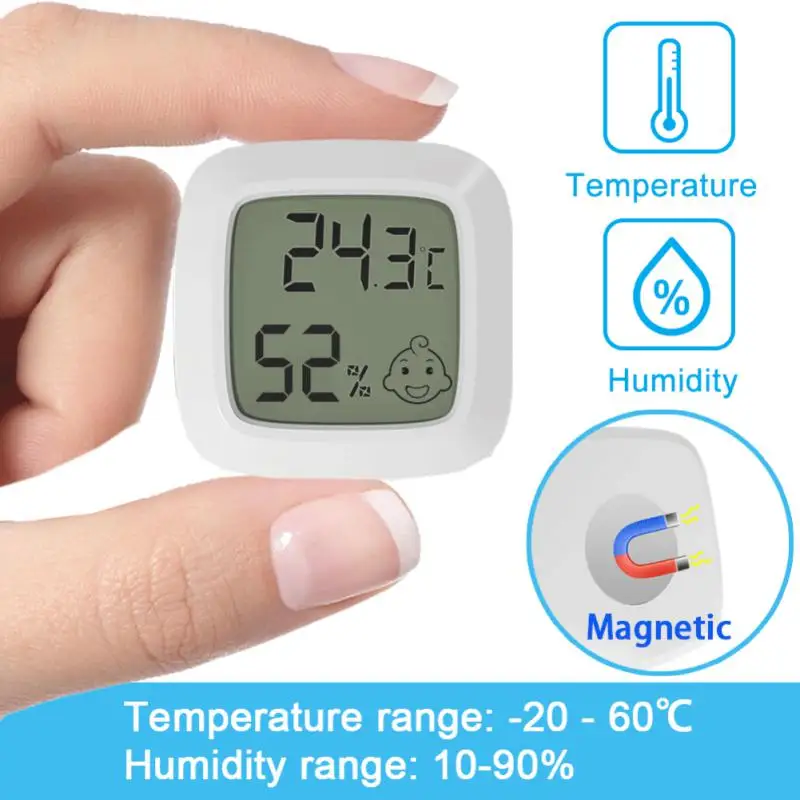 

1pc Mini Temperature And Humidity Sensor Indoor Hygrometer Digital Display Celsius/Fahrenheit Switch For Office Bedroom