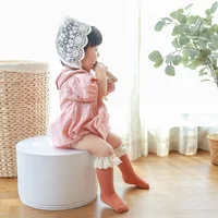Kid Girls Socks Children's Knee High Socks with Lace Baby Leg Warmers Cotton Spring Style Ruffle Socks 2