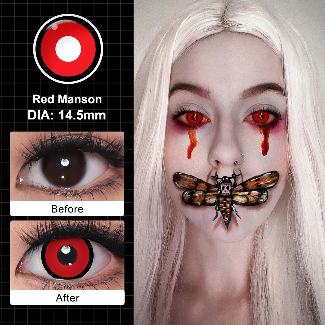 MAGISTER – Kontaktlinsen für den jährlichen Gebrauch, Halloween-Kontaktlinsen für Cosplay, farbige Kontaktlinsen, weiße Kontaktlinsen für Augen, Kontaktlinsen für Make-up, weißes Netz. – Detail 9