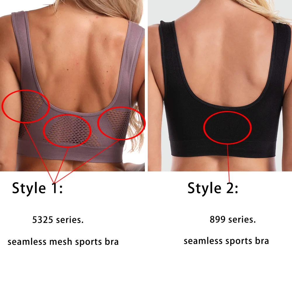 Seamless Mesh Top Yoga Bra Sports Bras For Women Unwired Bras Wireless  S-6XL Sexy Backless Push Up Without Bones Frame Bra