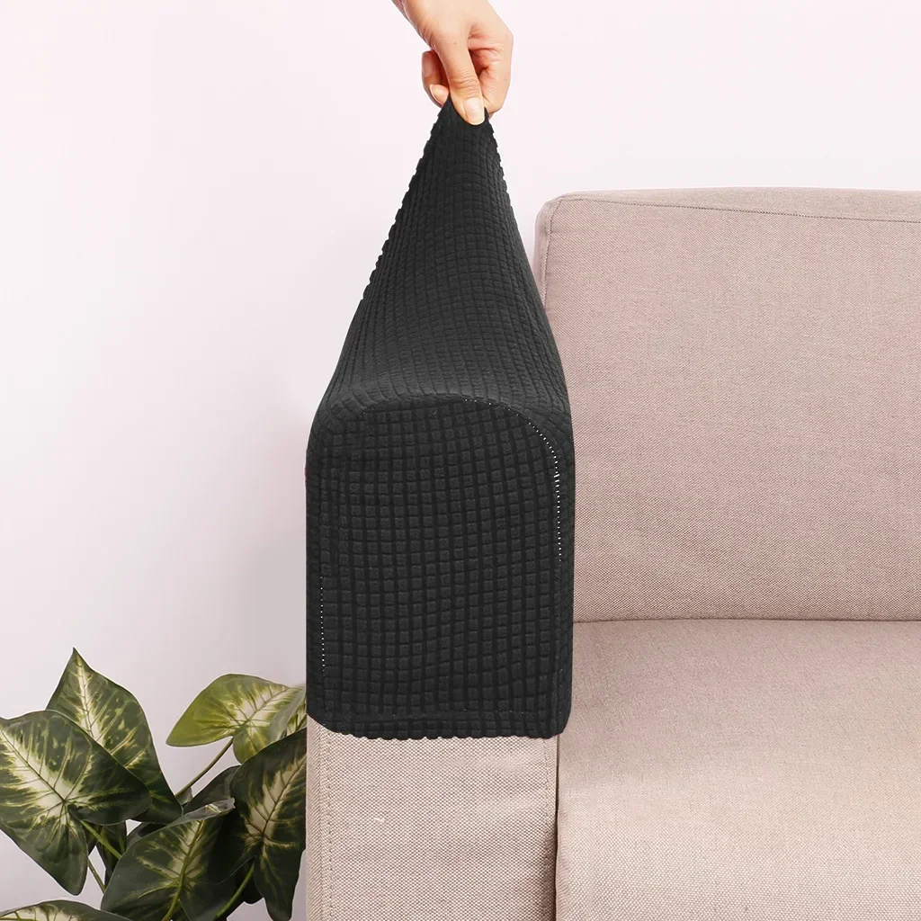 2pcs Couch Arm Covers Stretch Armchair Cover Polyester Solid Armrest Covers for Sofa Anti-Stain and Washable Arm Chair Slipcover 3