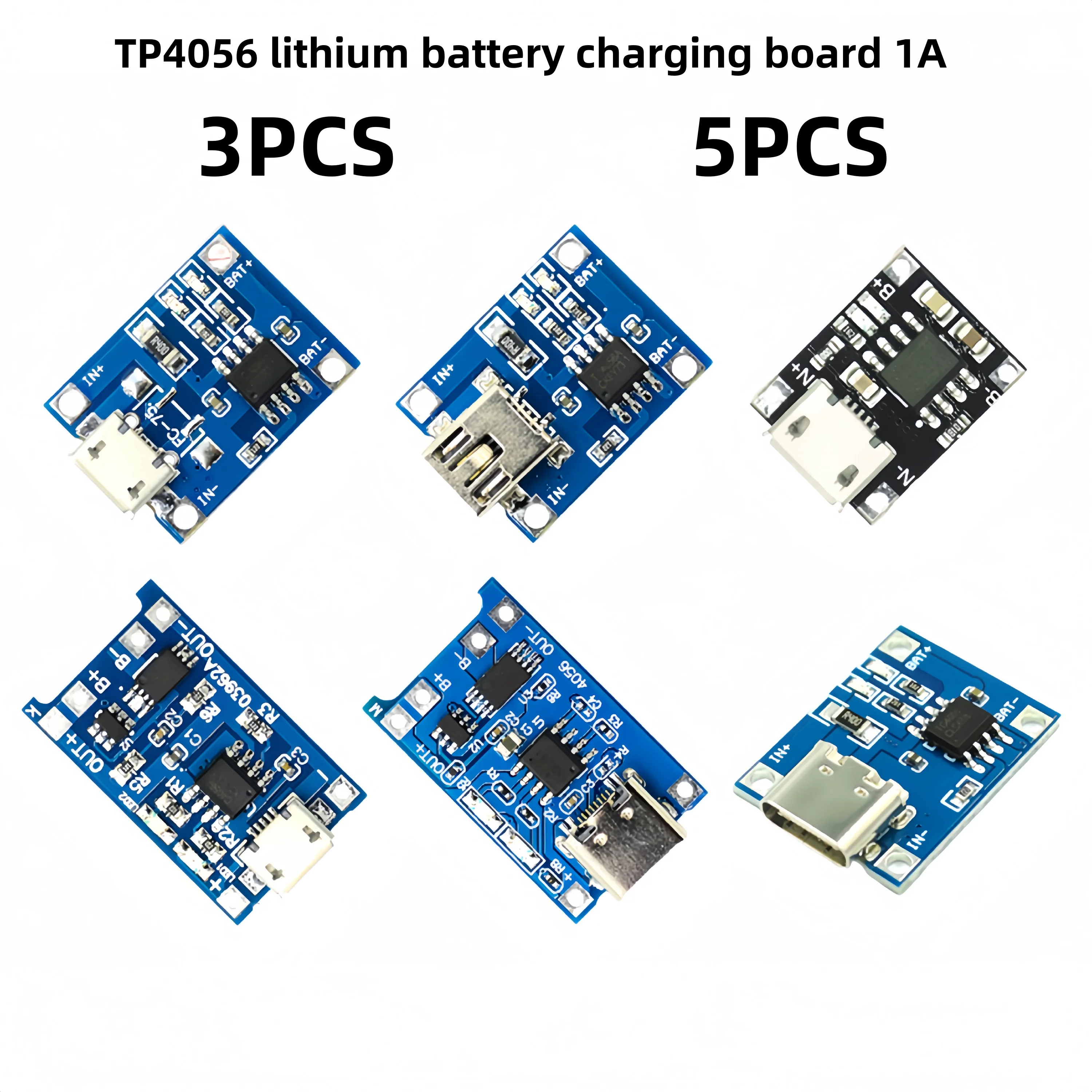 TP4056 | 18650 Lithium-Batterie 3,7V 3,6V 4,2V Lithium-Batterie-Ladeplatine 1A mit Überlade- und Tiefentladeschutz
