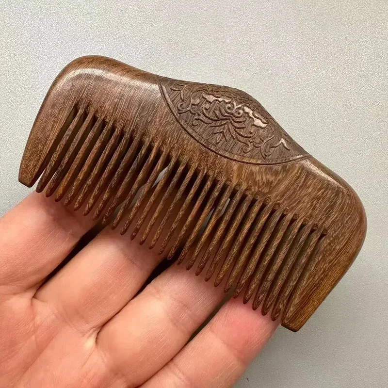 Pocket Wooden Comb Natural Sandalwood Narrow Tooth No Static Lice Beard Hair Styling
