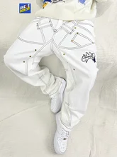 

UNCLEDONJM Ankle zipper denim jeans men Korean fashion baggy jeans streetwear skateboard casual cargo pants kpop clothes