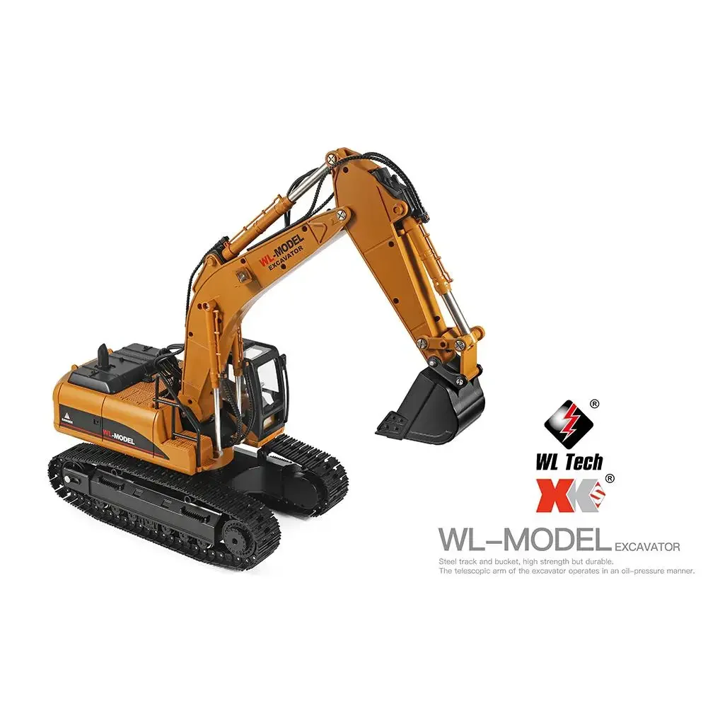 WLtoys 16800 1/16 2.4G Excavator RC Car Toys Styling 23 Channel Road Construction All Metal Truck Autos With LED Light Smoke 4