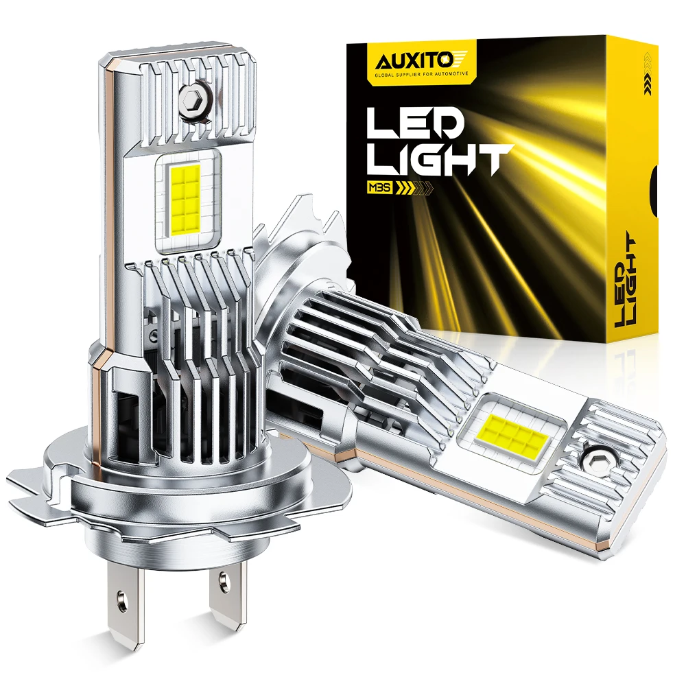 หลอดไฟหน้ารถยนต์ AUXITO 2 ชิ้น รุ่น Mini H7 LED แบบ CANBUS 6500K สีขาว Turbo H7 LED ไฟสูง-ต่ำ สำหรับไฟหน้ารถยนต์ ไฟขับขี่อัตโนมัติ 12V 1