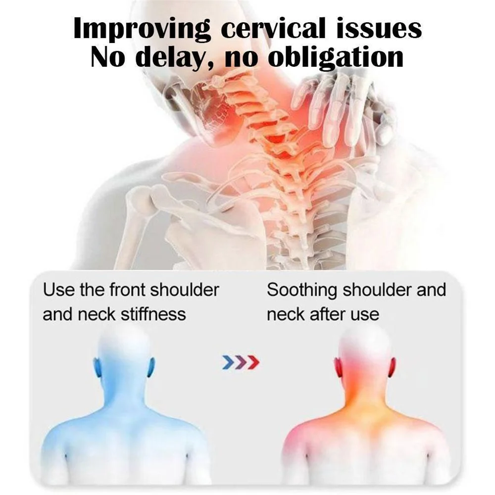 Electric Massager Cervical Pillow Hot Compress Vibration Massage Neck Traction Relax Sleeping Memory Foam Pillow Spine Support 5