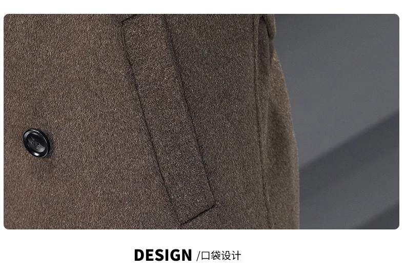 Einfarbige Herren-Überkniemäntel aus Wolle 2025 Herbst Winter Business Casual Woll-Windbreaker Jacken Oberbekleidung Warmer Langer Mantel – Detail 19