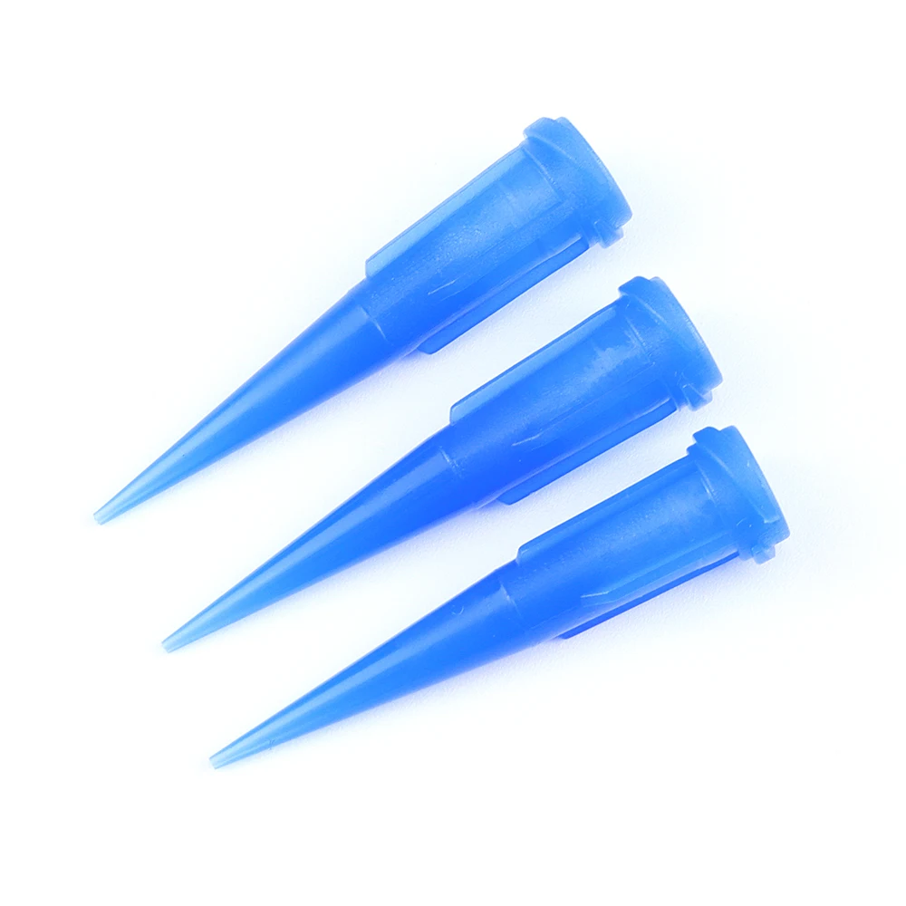 22G TT Plastic Tapered Pinhead Liquid Dispenser Needles Tip Blue plastic gle needle For Refilling Glue Fluid 100/300/500pcs