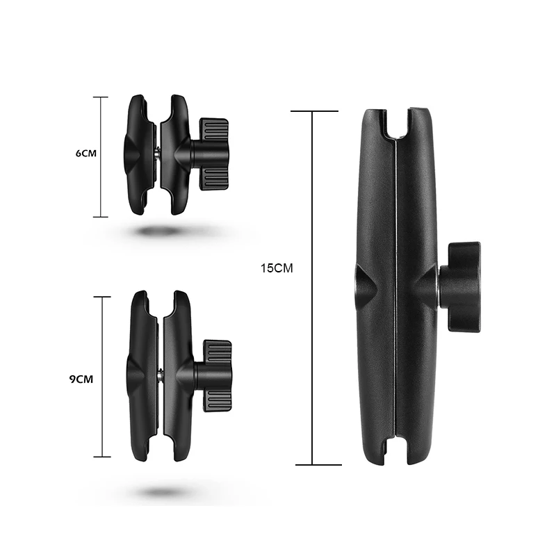 Polegada Ballhead Dupla Tomada Braço 6cm 9cm 15cm Bola Base de Montagem para Go-pro Câmera da Bicicleta Motocicleta Extensão Braço Montagem 1