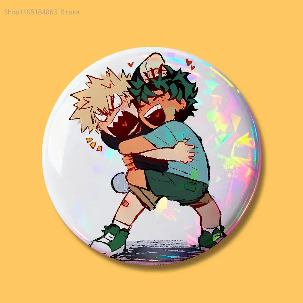 Deku Bakugou Shouto Hero A-Academia Abzeichen 32 44 58 75 mm rund Cosplay Pin Bag Decor Fans sammeln Freunde Geschenke Brosche Souvenir – Detail 13
