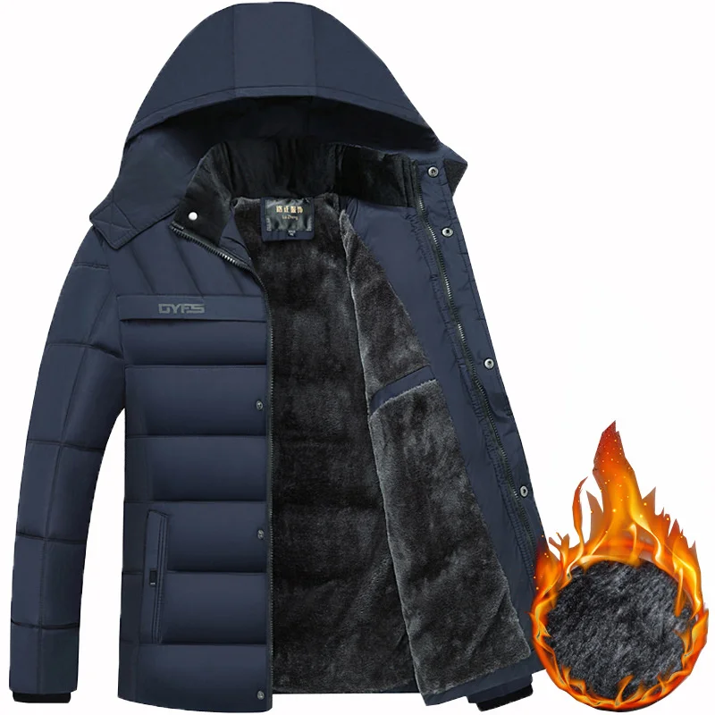 

Men's Winter Jacket 2023 New Fashion Hooded Winter Coat Men's Thick Warm Windproof Gift For Father Husband Parka Large Size